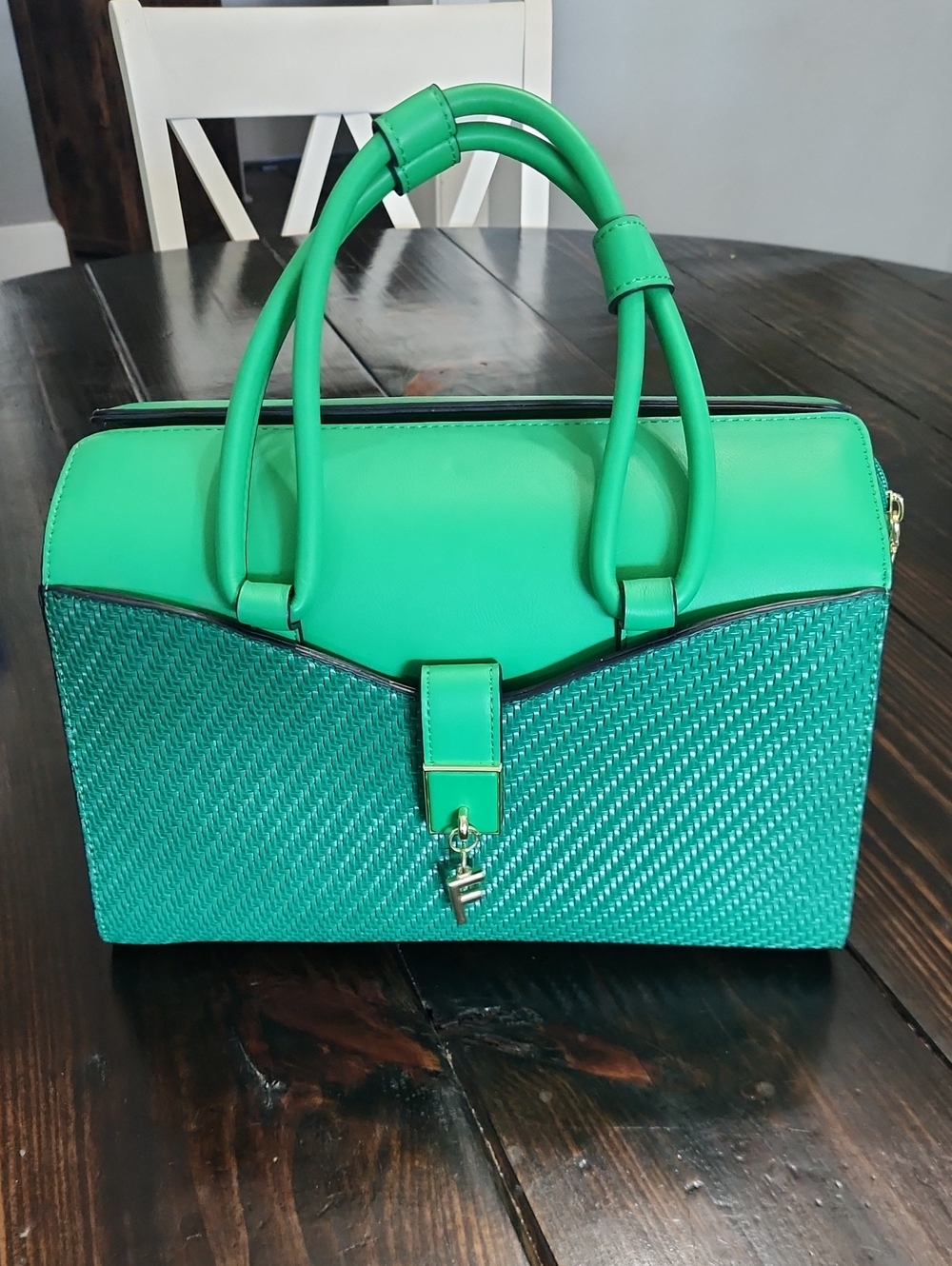 Brand New Structured Green Top-Handle Women's Bag